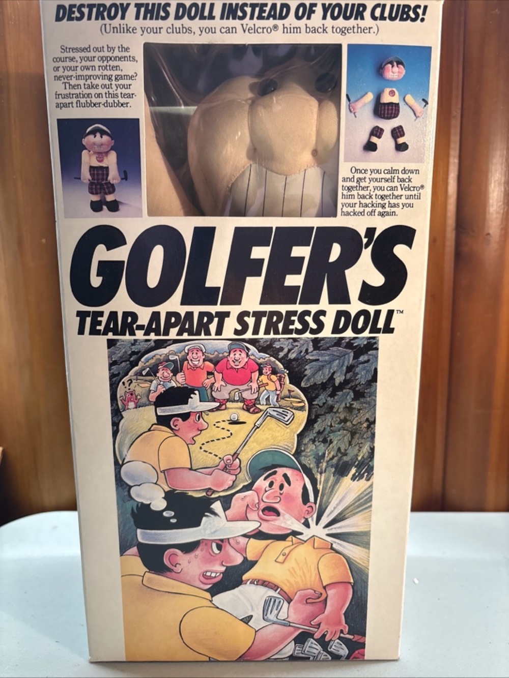 Vintage Golfer's Tear-Apart Stress Doll Original Box Golf  Blu Ridge Gag Gift